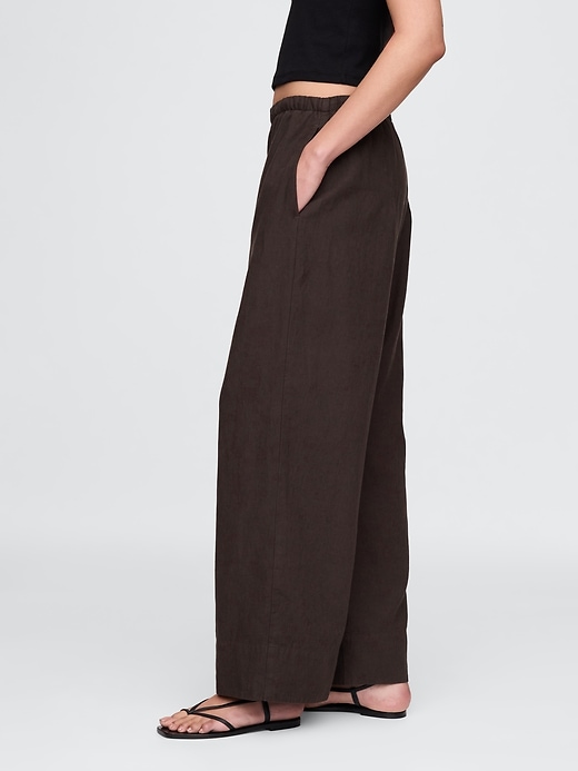 Image number 3 showing, Linen-Blend Easy Wide-Hem Pants