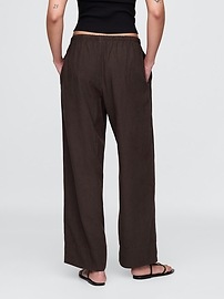 Linen-Blend Easy Wide-Hem Pants