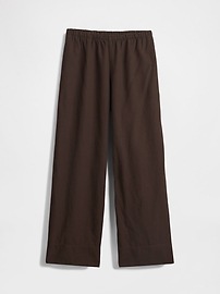 Linen-Blend Easy Wide-Hem Pants