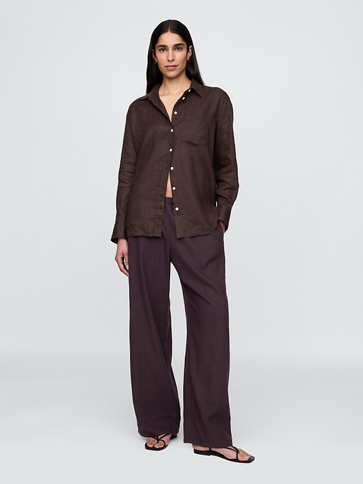 Image number 3 showing, 100% Linen Oversized Shirt