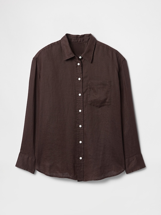 Image number 4 showing, 100% Linen Oversized Shirt