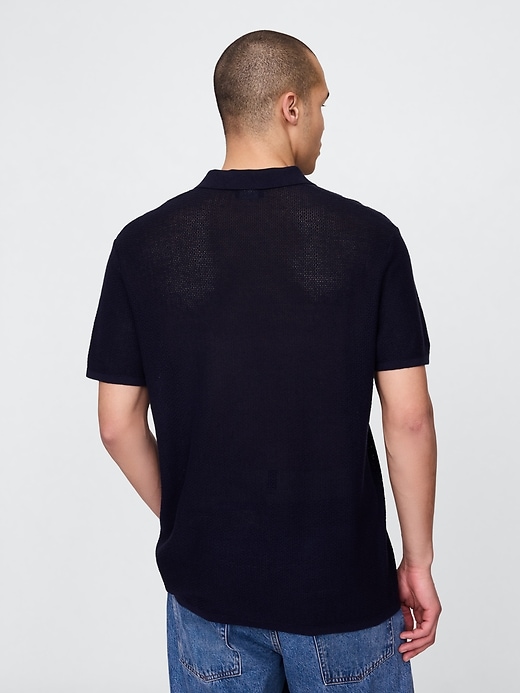 Image number 3 showing, Textured Crochet Polo Shirt