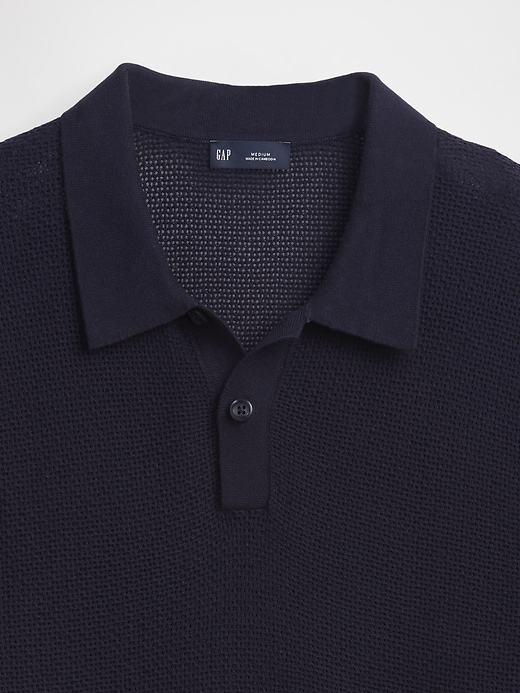 Image number 5 showing, Textured Crochet Polo Shirt