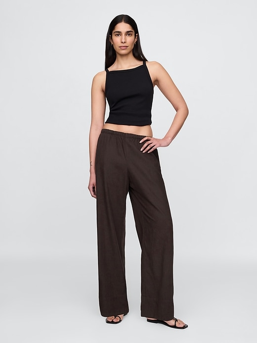 Image number 9 showing, Linen-Blend Easy Wide-Hem Pants
