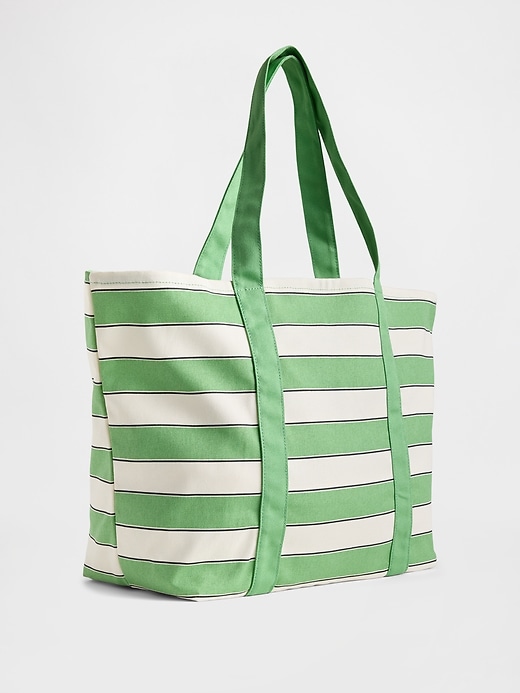 Image number 2 showing, Canvas Stripe Tote Bag