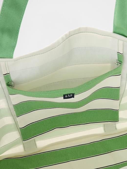 Image number 3 showing, Canvas Stripe Tote Bag