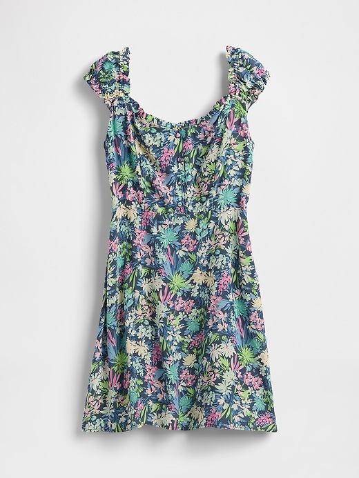 Puff-Sleeve Sweetheart Mini Dress