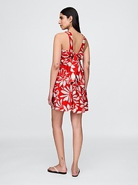 Poplin Tie-Back Mini Dress
