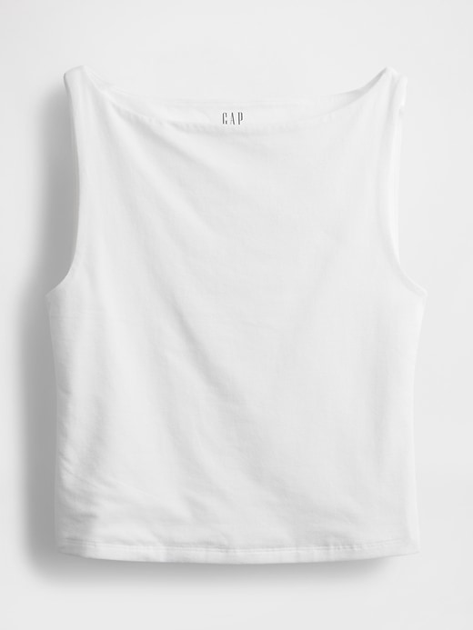 Image number 4 showing, CloseKnit Jersey Cropped Boatneck Shell Tank Top