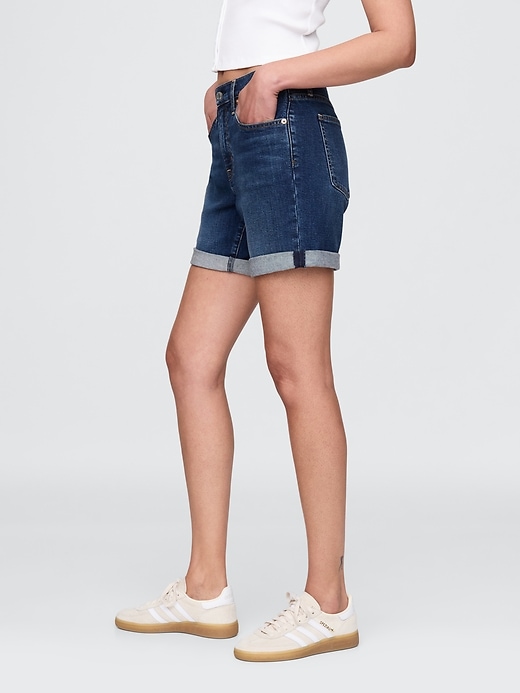 Image number 3 showing, 5" Mid Rise Denim Girlfriend Shorts