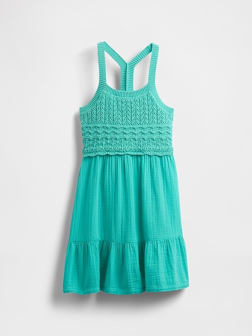Image number 2 showing, Kids Racerback Crochet Tank Dress