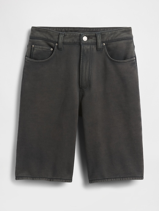 Image number 6 showing, 11" Mid Rise French Terry Denim Longline Shorts
