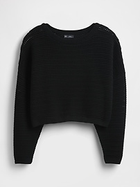 Crochet Boatneck Crop Sweater