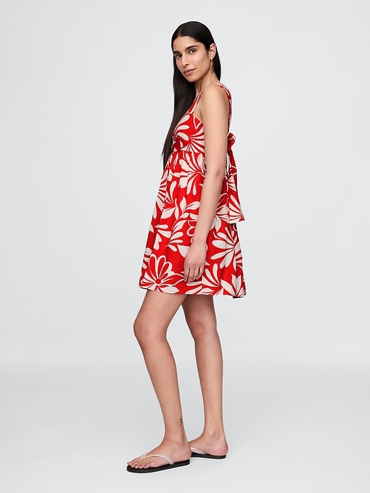 Image number 3 showing, Poplin Tie-Back Mini Dress