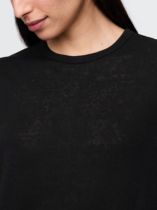Image number 4 showing, Linen-Blend Crewneck Shell Tank Top