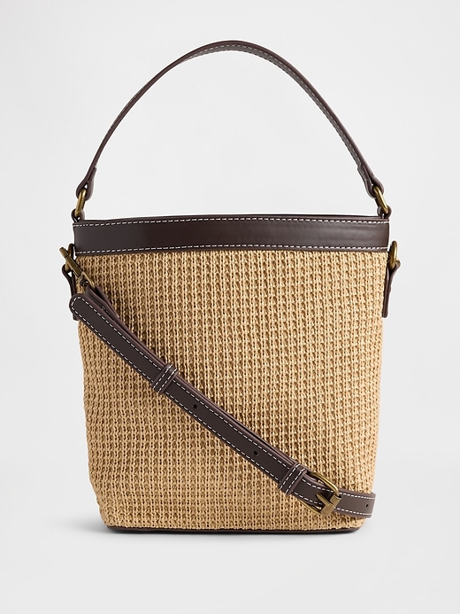 Image number 1 showing, Straw Crossbody Bag
