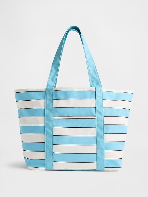 Image number 1 showing, Canvas Stripe Tote Bag