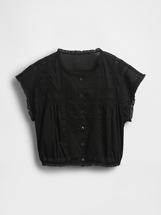Image number 4 showing, Cropped Ruffle Pintuck Top