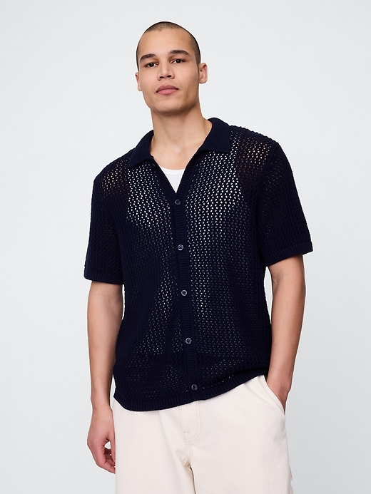 Image number 1 showing, Mesh Sweater Shirt