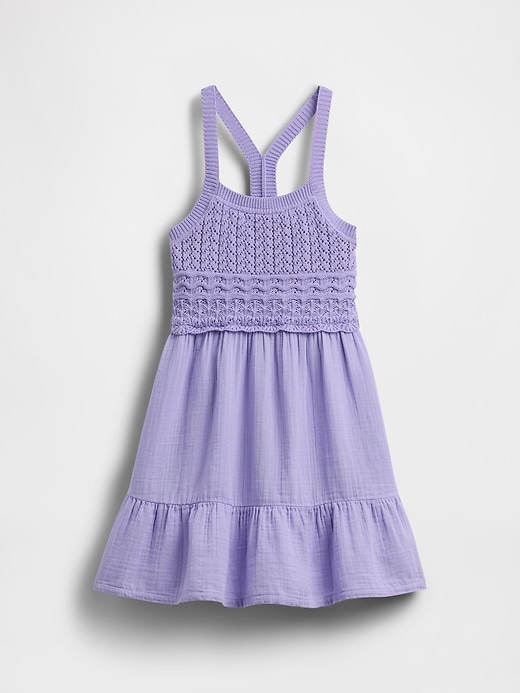 Image number 2 showing, Kids Racerback Crochet Tank Dress