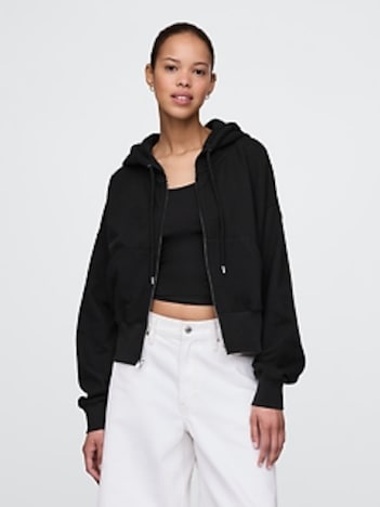 Heavyweight French Terry Oversized Zip Wedge Hoodie