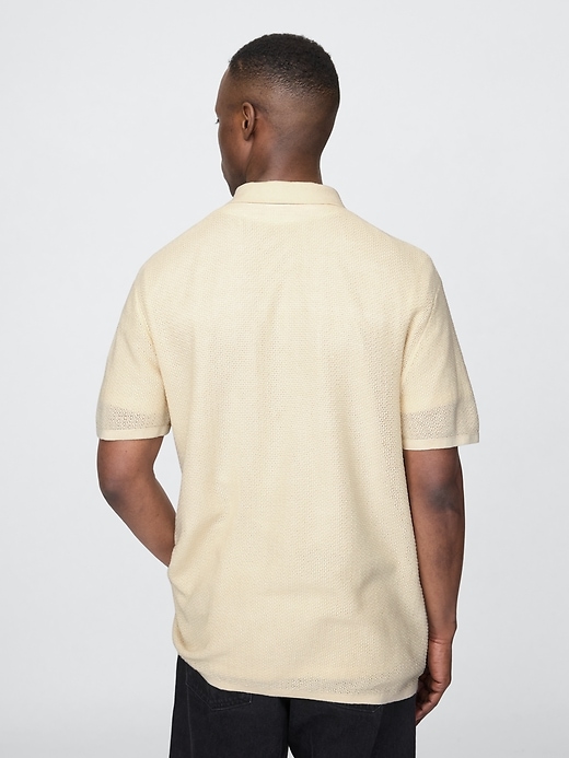 Image number 3 showing, Textured Crochet Polo Shirt