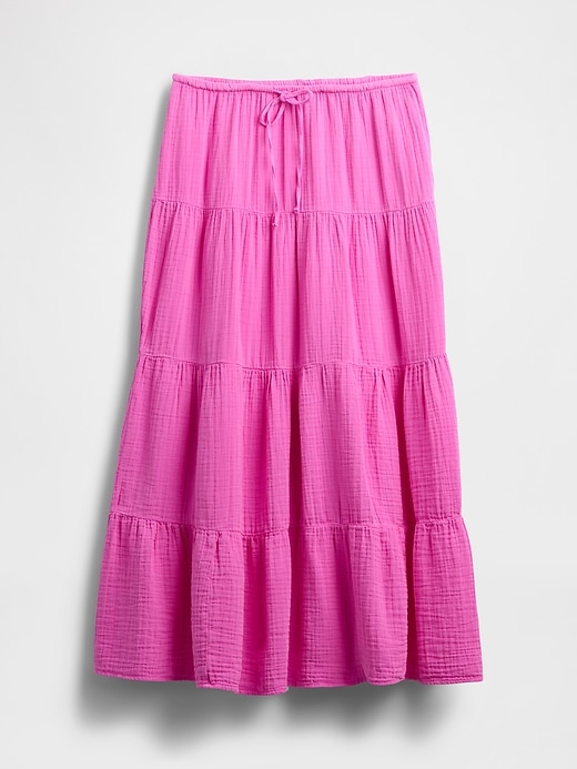 Image number 4 showing, Crinkle Gauze Tiered Maxi Skirt