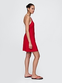 Linen-Blend Halter Mini Dress