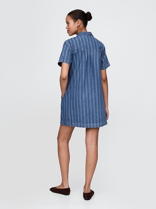 Image number 2 showing, UltraSoft Denim Stripe Popover Mini Dress