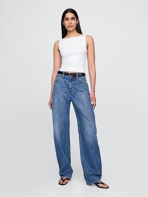 Image number 2 showing, CloseKnit Jersey Cropped Boatneck Shell Tank Top
