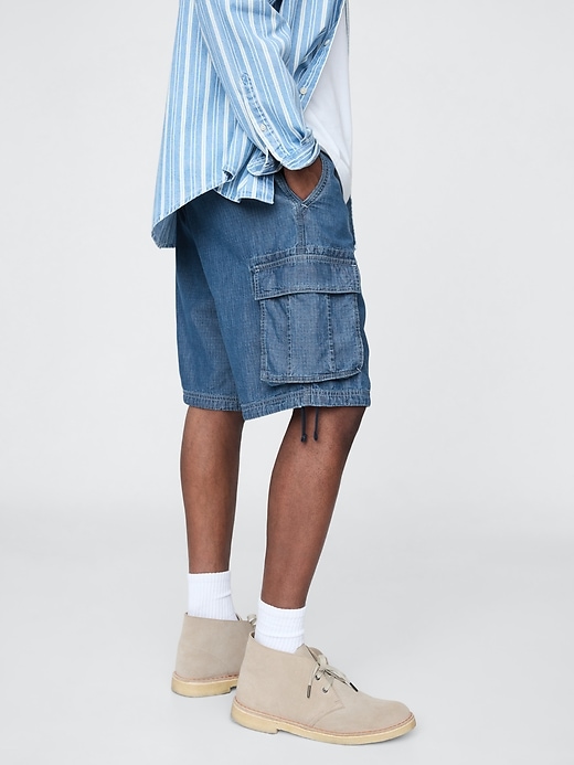 Image number 3 showing, 11" Baggy Denim Cargo Shorts