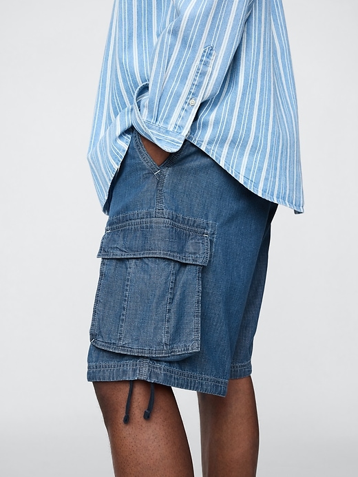 Image number 5 showing, 11" Baggy Denim Cargo Shorts
