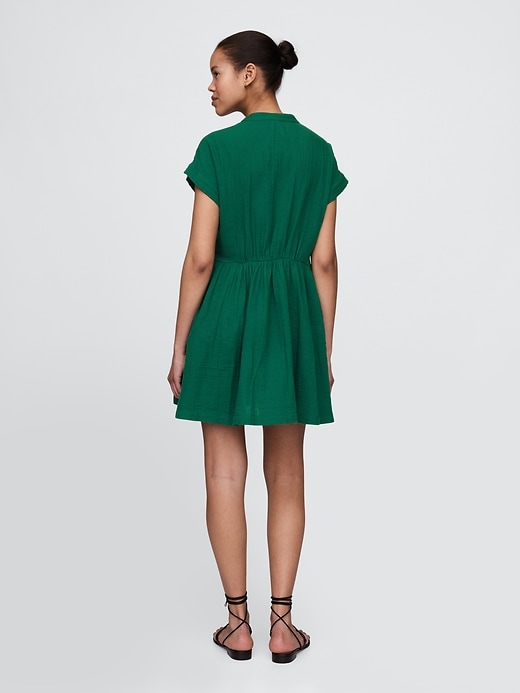 Image number 2 showing, Crinkle Gauze Mini Shirtdress