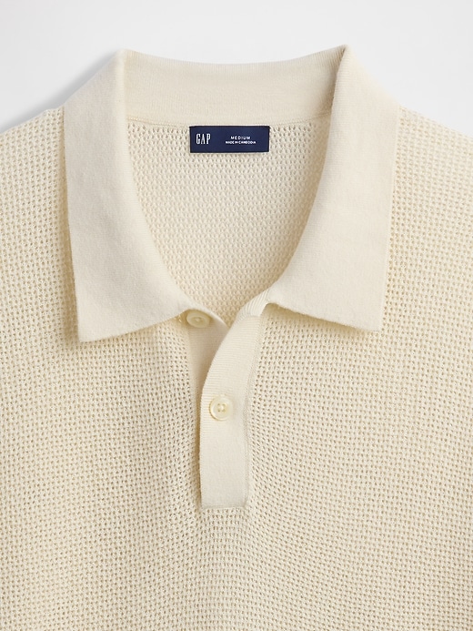 Image number 5 showing, Textured Crochet Polo Shirt