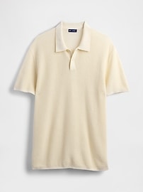 Textured Crochet Polo Shirt