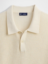 Textured Crochet Polo Shirt
