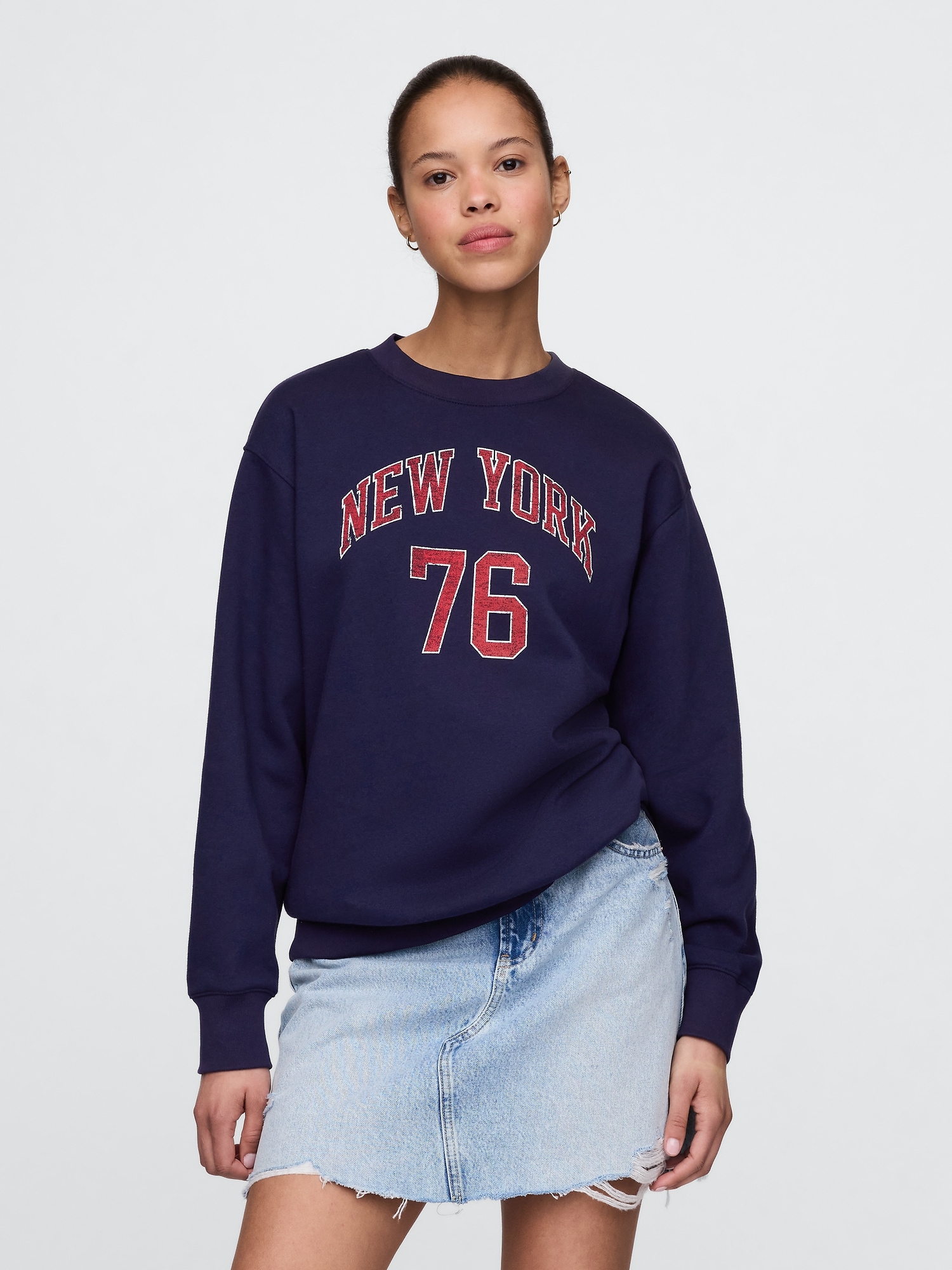 VintageSoft New York Graphic Tunic Sweatshirt