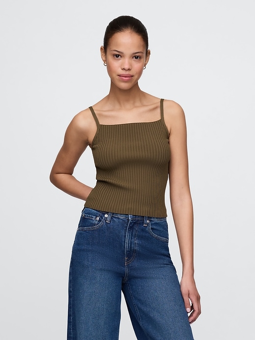 Image number 1 showing, Cropped Rib Sweater Tank Top