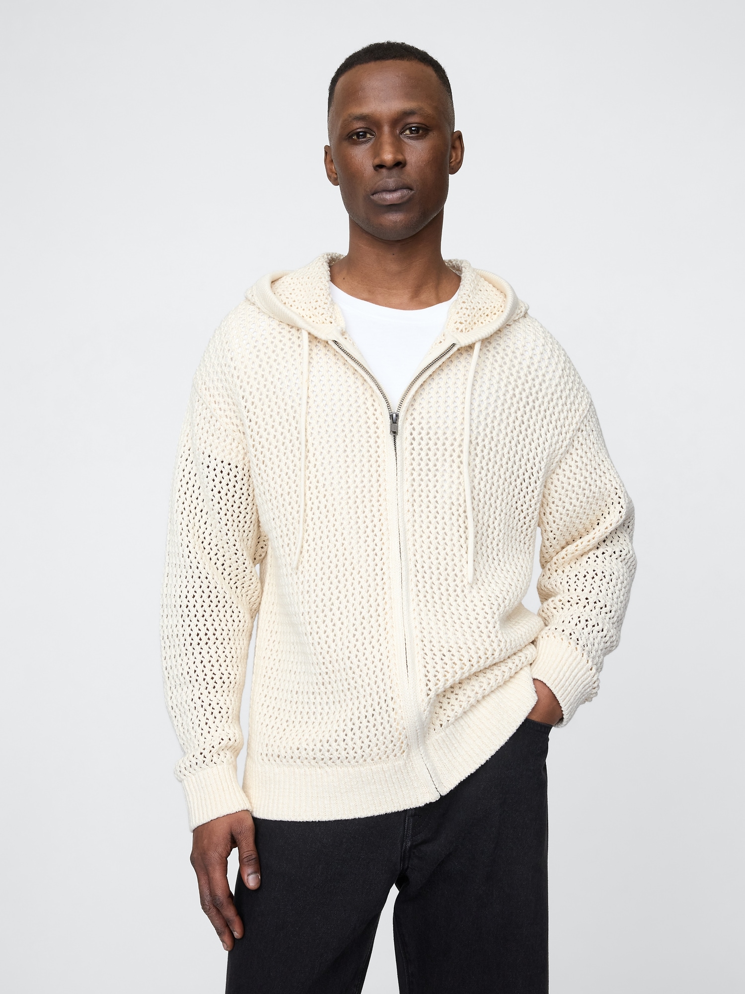 Crochet Zip Hoodie