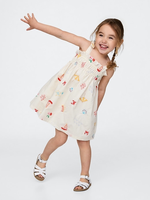 Image number 1 showing, Baby & Toddler Smocked Bow-Strap Dress