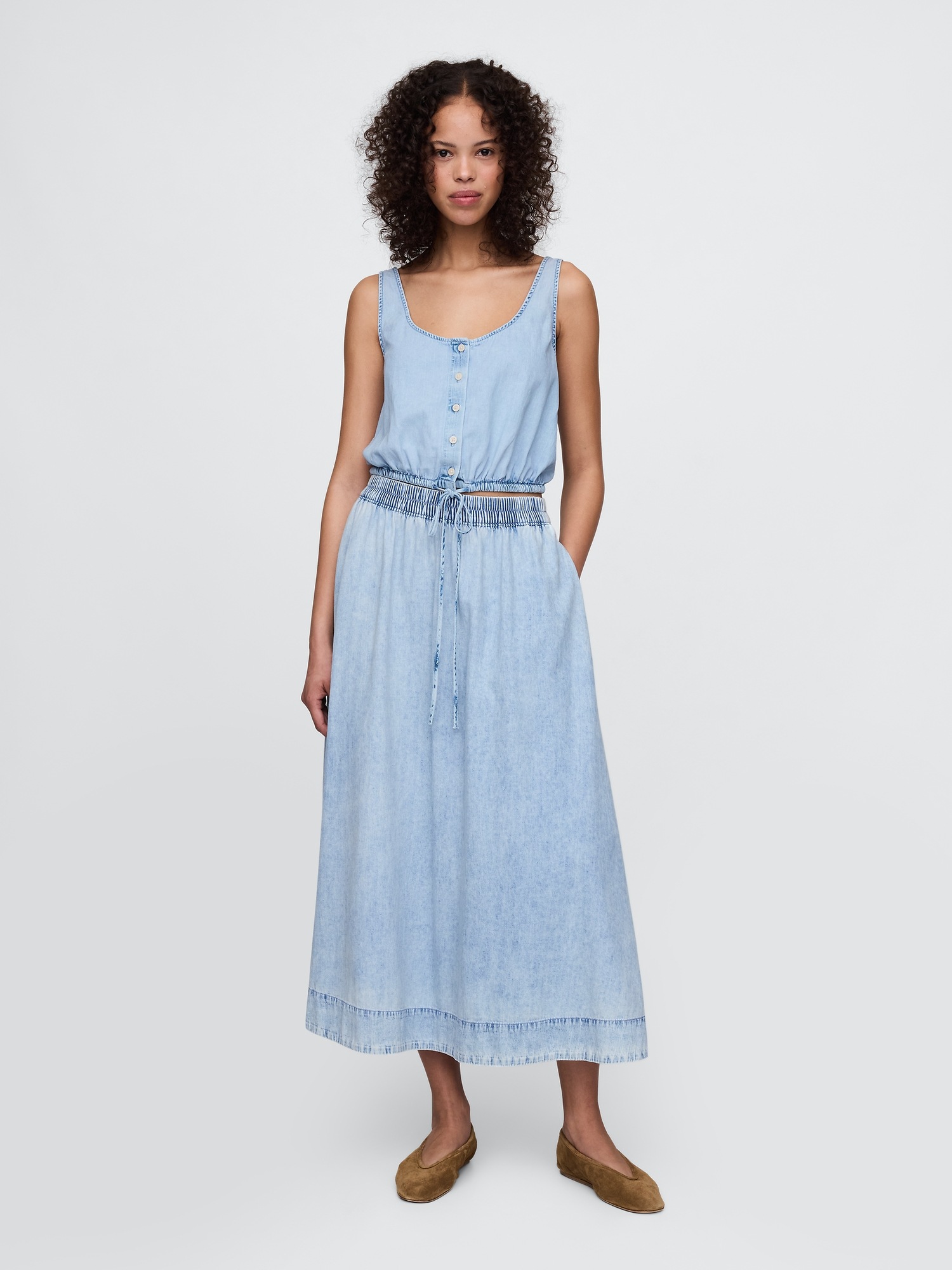 Женские юбки Gap Denim Easy Maxi Skirt