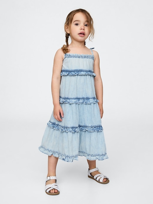 Image number 1 showing, Baby & Toddler Ruffle Tiered Denim Dress