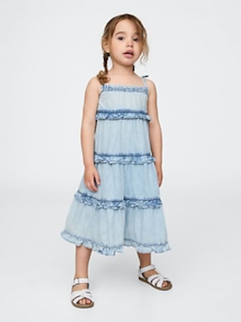 Baby & Toddler Ruffle Tiered Denim Dress
