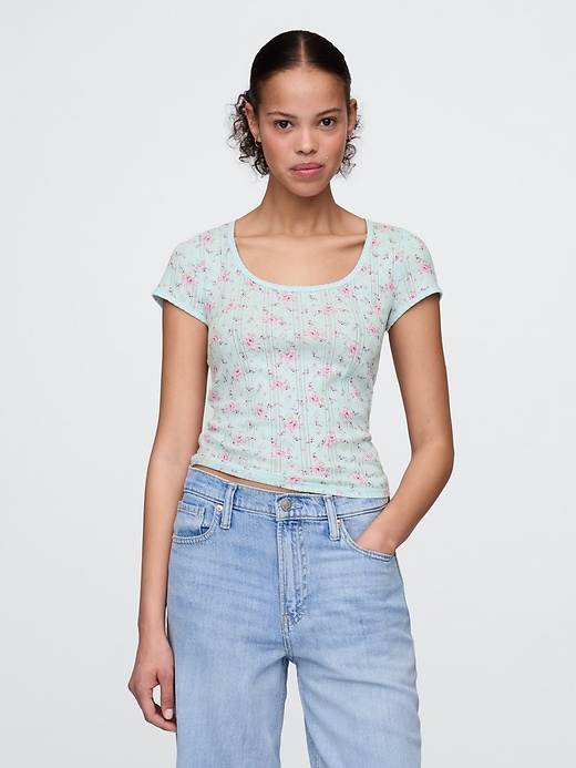 Image number 1 showing, Pointelle Top