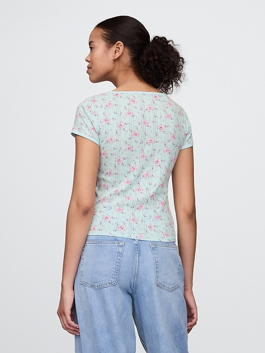 Image number 3 showing, Pointelle Top