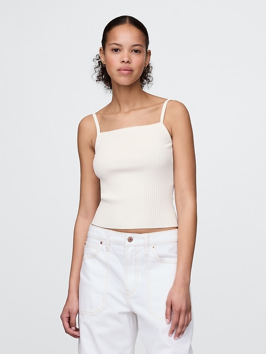 Image number 1 showing, Cropped Rib Sweater Tank Top