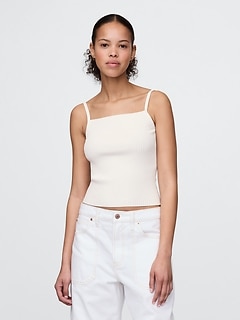 Rib Sweater Crop Tank Top