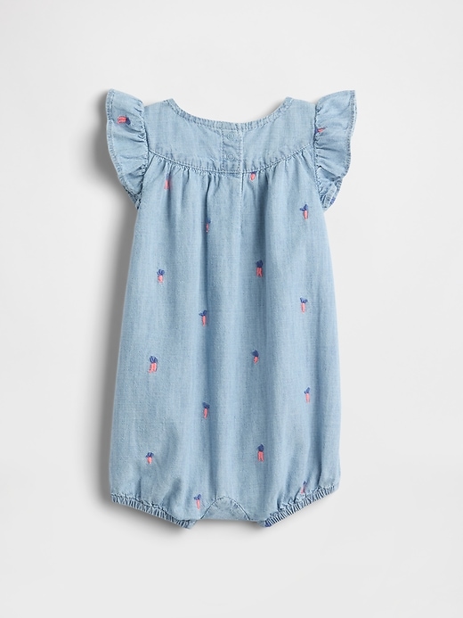 Image number 2 showing, Baby Peter Rabbit™ Chambray Shorty One-Piece
