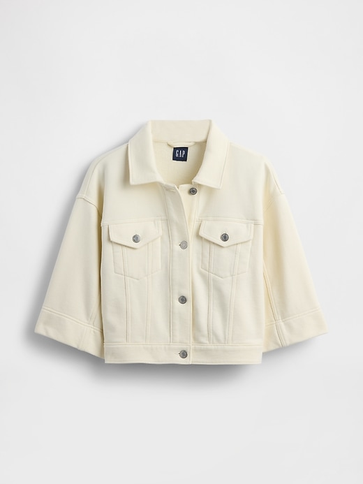 Image number 5 showing, Heavyweight French Terry Denim Cropped Jacket