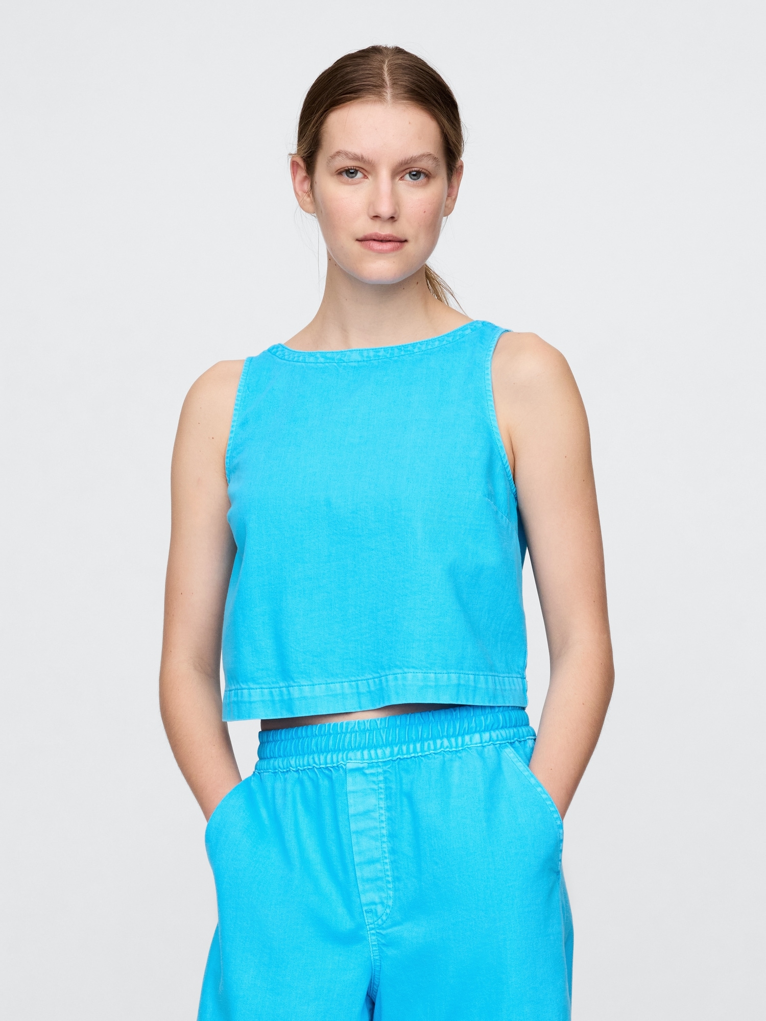 UltraSoft Denim Shell Tank Top